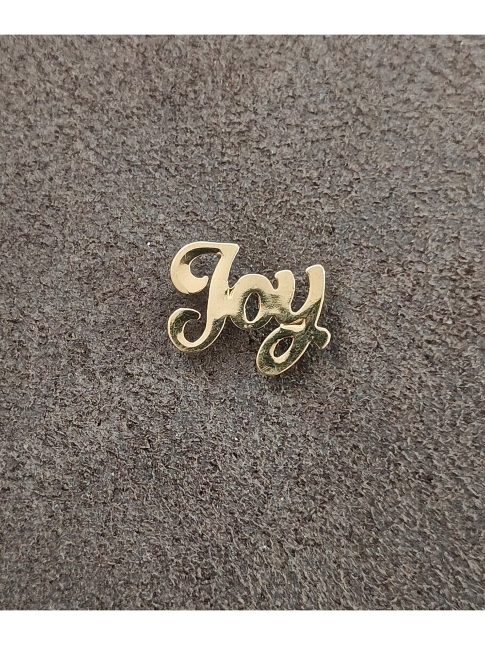 1980s Gold Tone Cursive "Joy" Script Pin - Picture 2 of 8